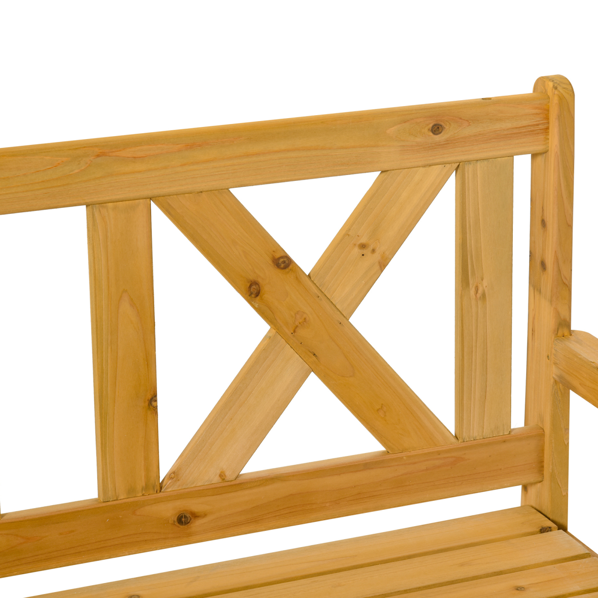 2-Seater Garden Storage Bench for Patio Wood Porch Decor Outdoor Seating
