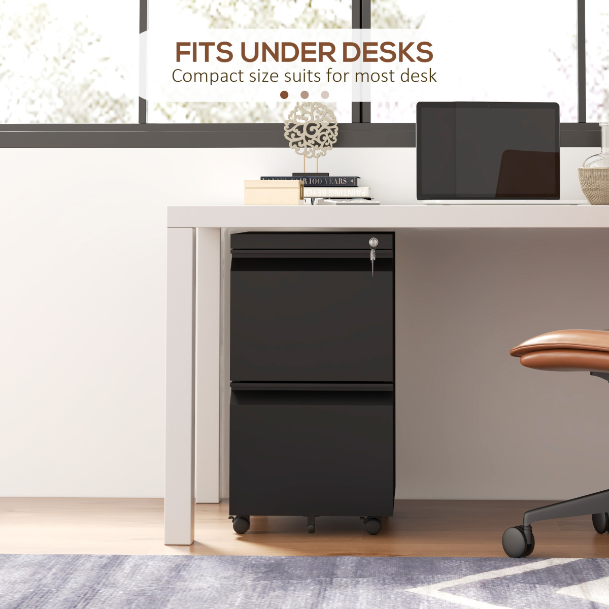 Steel File Cabinet with Lock Hanging Bar for Letter A4 Legal Size Black