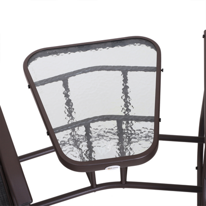 Double Glider Rocking Chairs Garden Table High Back Conversation Duo Set