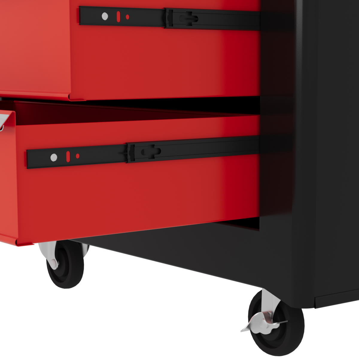 5-Drawer Tool Chest Steel Lockable Tool Storage Cabinet w/ Wheels Red