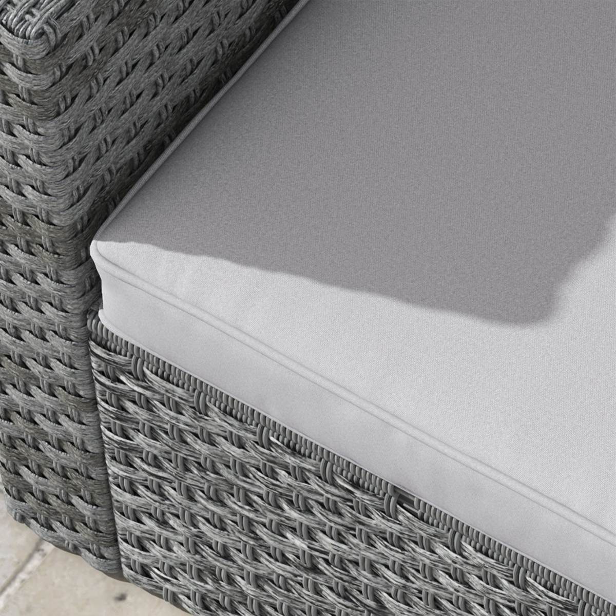 One-piece Outdoor Back and Seat Cushion for Garden, Light Grey