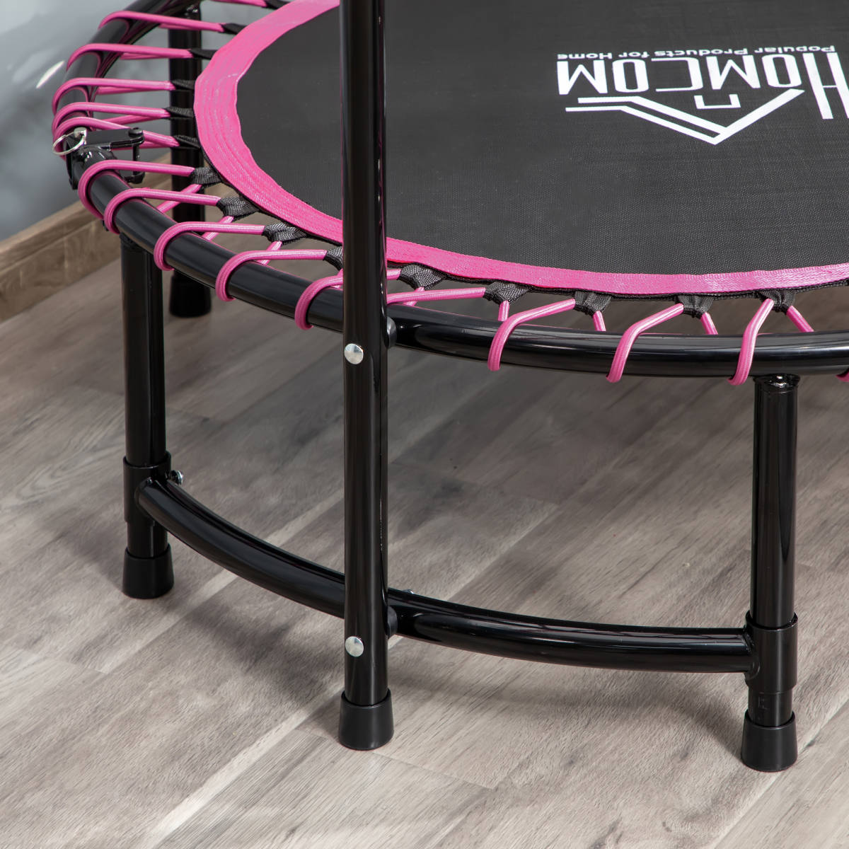 Trampoline Outdoor Bouncer Jumper Adjustable Handle Adult Kid Pink HOMCOM