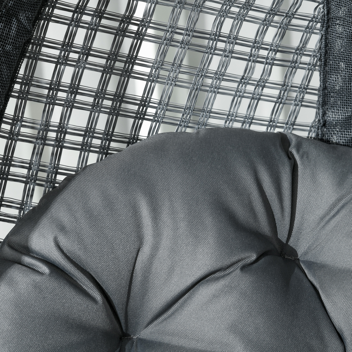 Hanging Swing Chair w/ Thick Cushion, Patio Hanging Chair, Dark Grey