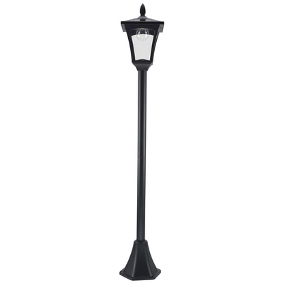 Solar Powered Lamp Post, IP44, 18Lx18Wx160H cm-Black