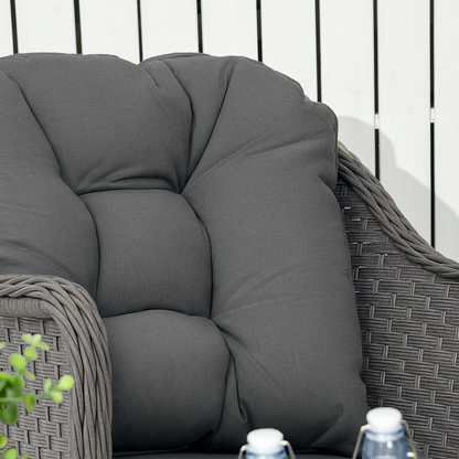 Rattan Garden Furniture, Padded Cushions Conversation Sofa Set 4 PCS