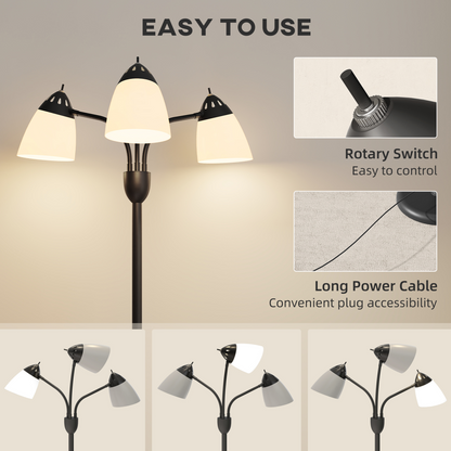 Arc Tree Floor Lamp with 3000K/4500K/6500K Colour Temperatures Black