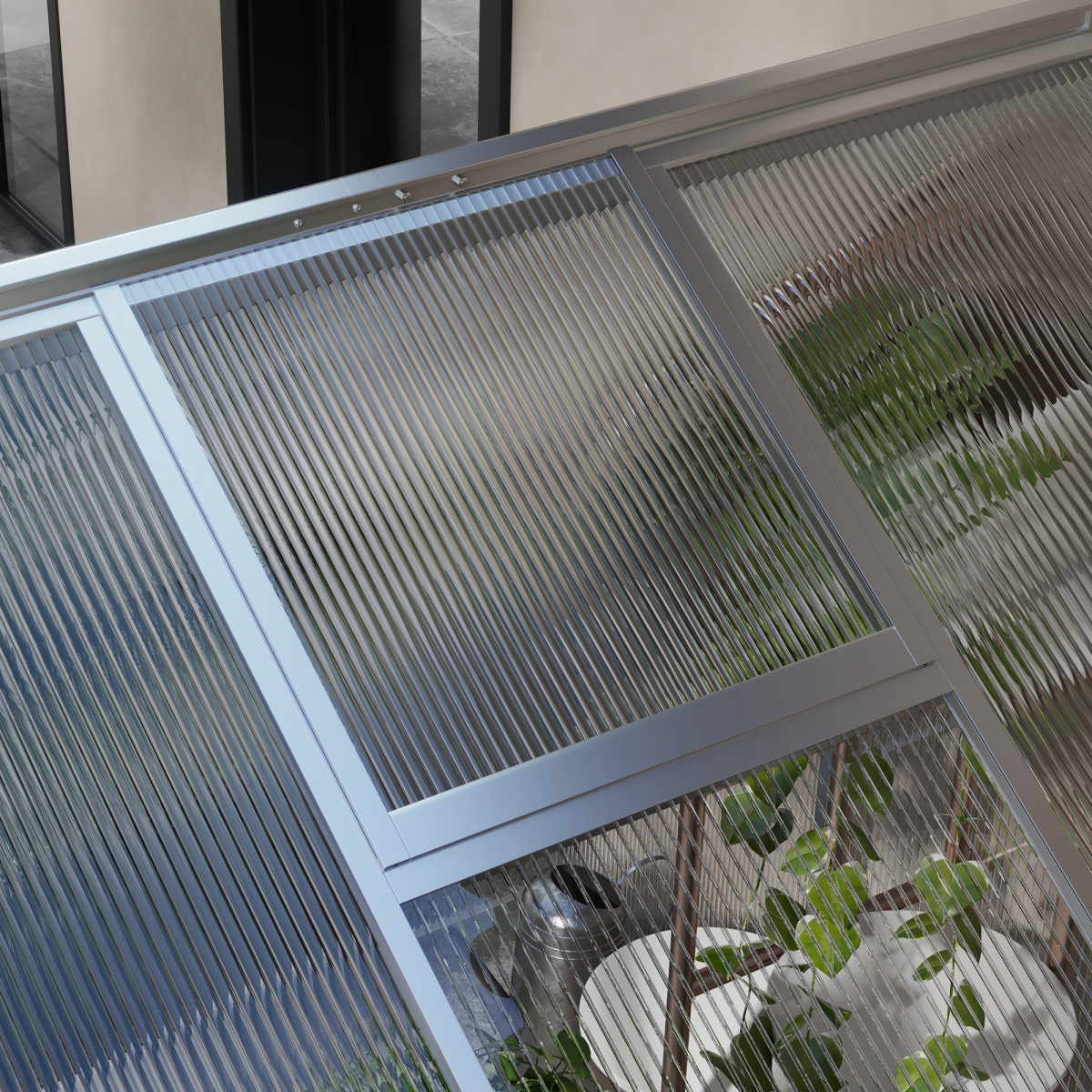 8x6ft Aluminium Greenhouse with/ Door Window Galvanised Base PC Panel