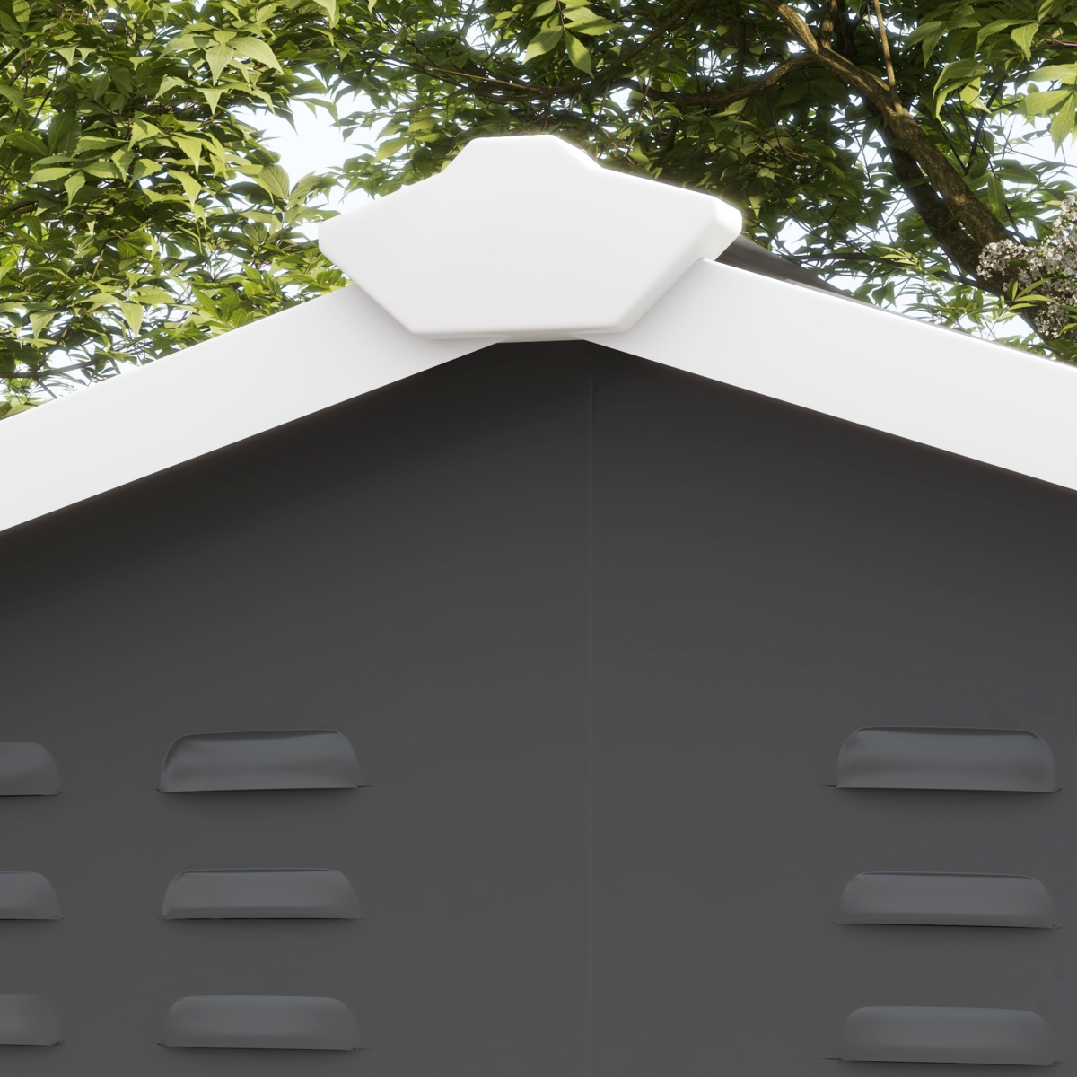 Galvanised Metal Garden Shed Tool Storage Shed for Patio Grey 9'x6'