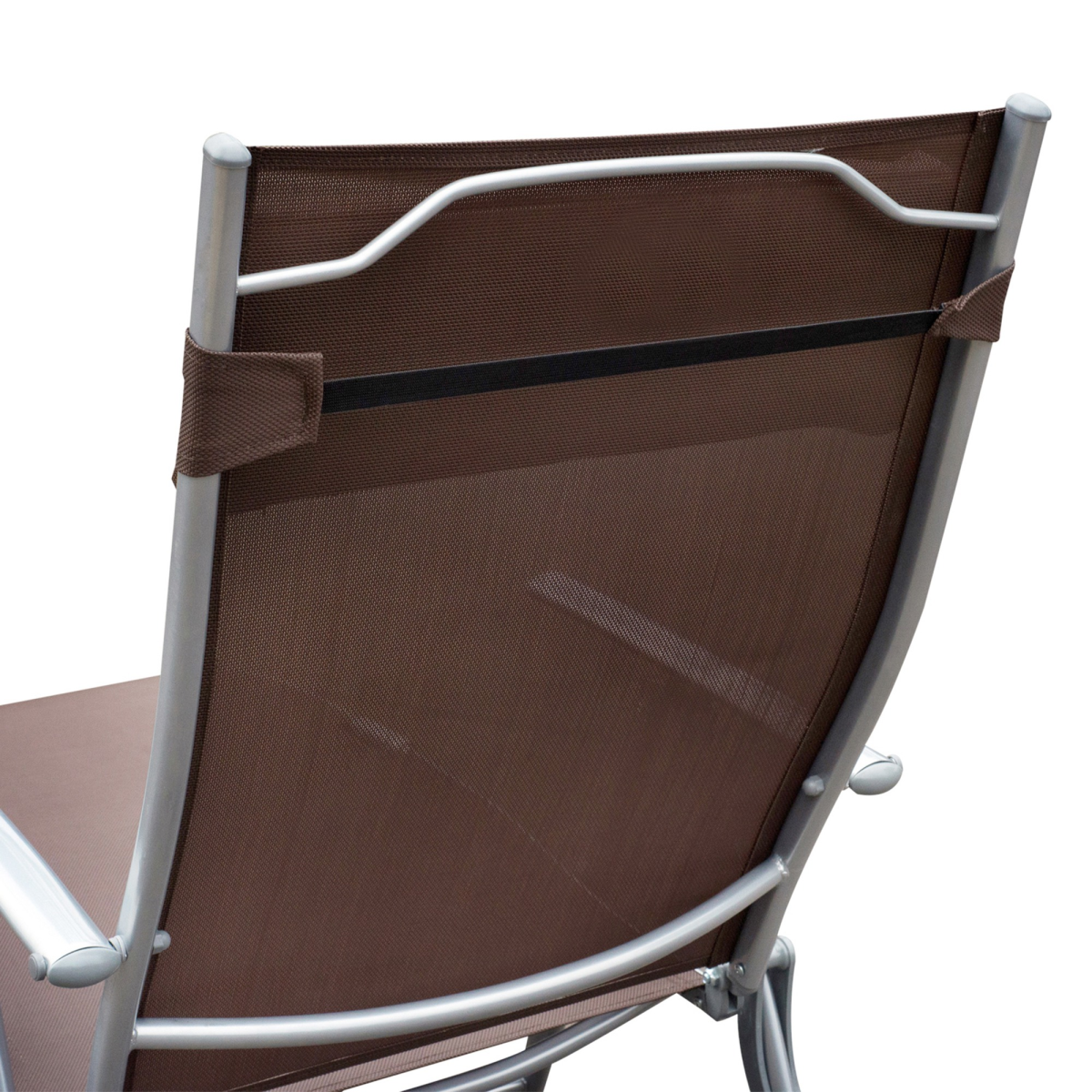 Sun Lounger Recliner w/ Pillow Foldable 7 Levels Texteline Brown