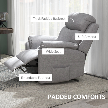 HOMCOM Power Lift Chair Electric Riser Recliner with Remote Control, Grey