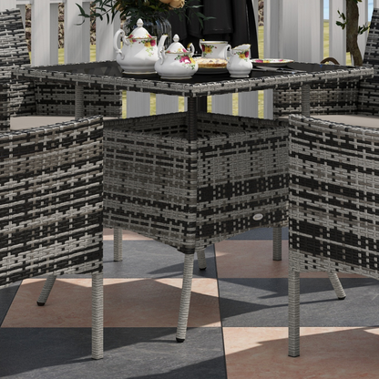 Rattan Garden Furniture Set Grey 4 Seater