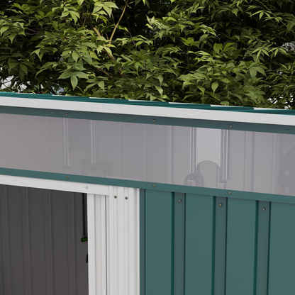 6.5 x 4ft Metal Garden Shed Green