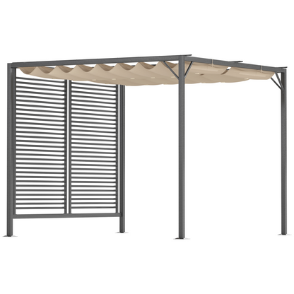 Metal Pergola Patio Sun Shelter Grape Tent Retractable Canopy UV Cut