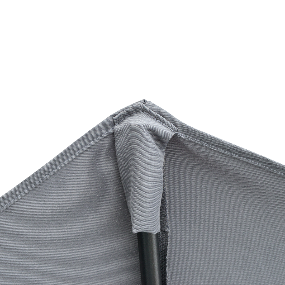 2m Half Garden Parasol Market Umbrella w/ Crank Handle, Base Dark Grey