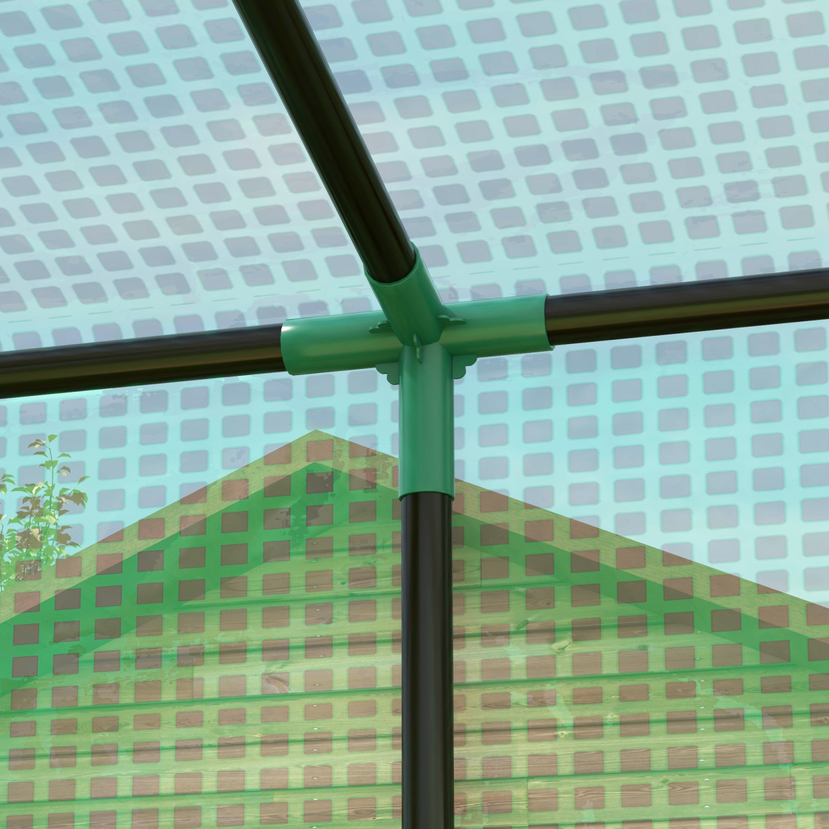 Walk-in Garden Green House with Large Roll-up Door and 2 Mesh Windows