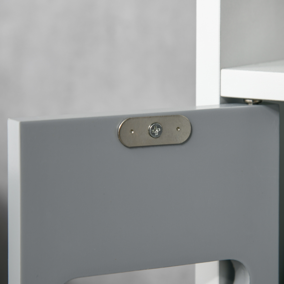 Freestanding Tall Bathroom Cabinet W/ Open Shelves 3 Cupboards, Grey