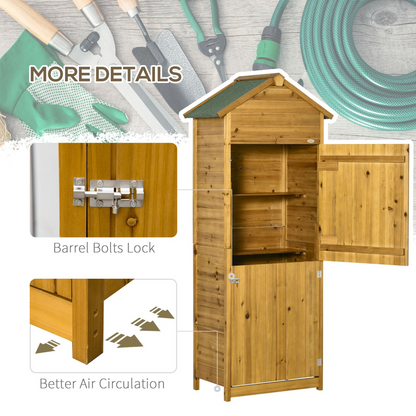 Wooden Garden Storage Shed with Lockable Doors 191.5cm