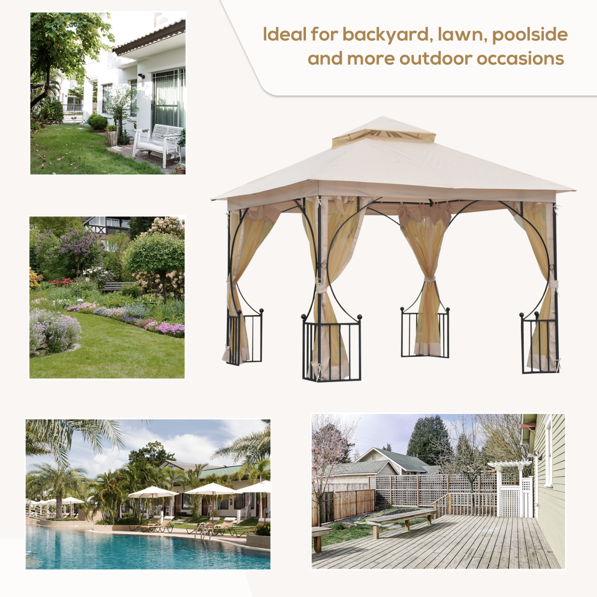 Metal Gazebo With Sides Waterproof