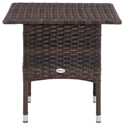 PE Rattan Outdoor Coffee Table, Easy Match Rattan Side Table, Brown