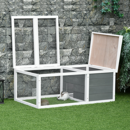 Rabbit Hutch Small Animal Cage Pet Run Cover, with Water-resistant Asphalt Roof