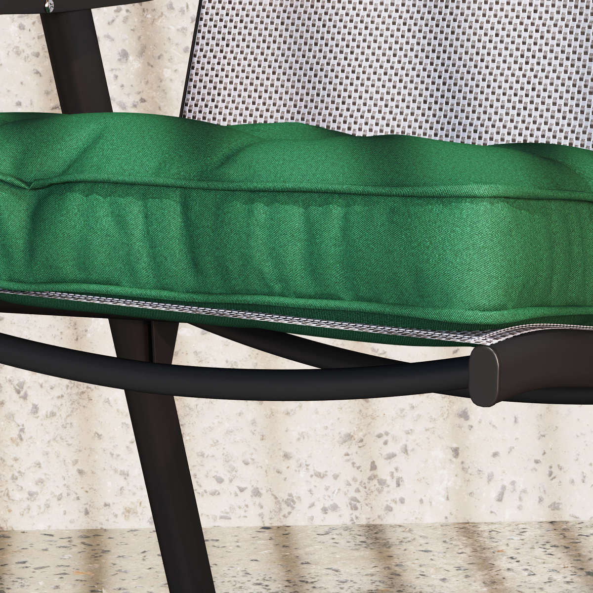 42 x 42cm Replacement Garden Seat Cushion Pad with Ties, Green