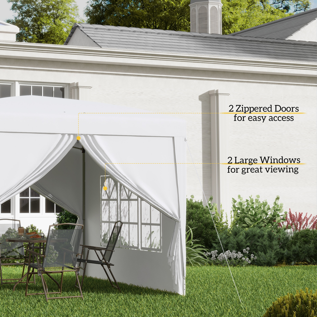 Pop Up Gazebo Party Tent Canopy Marquee with Storage Bag White 3mx3m