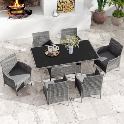 Rattan Dining Set for 6