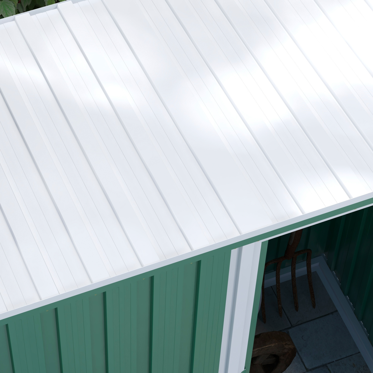 Garden Storage Shed Sliding Door Sloped Roof Tool Green 5 x 3ft