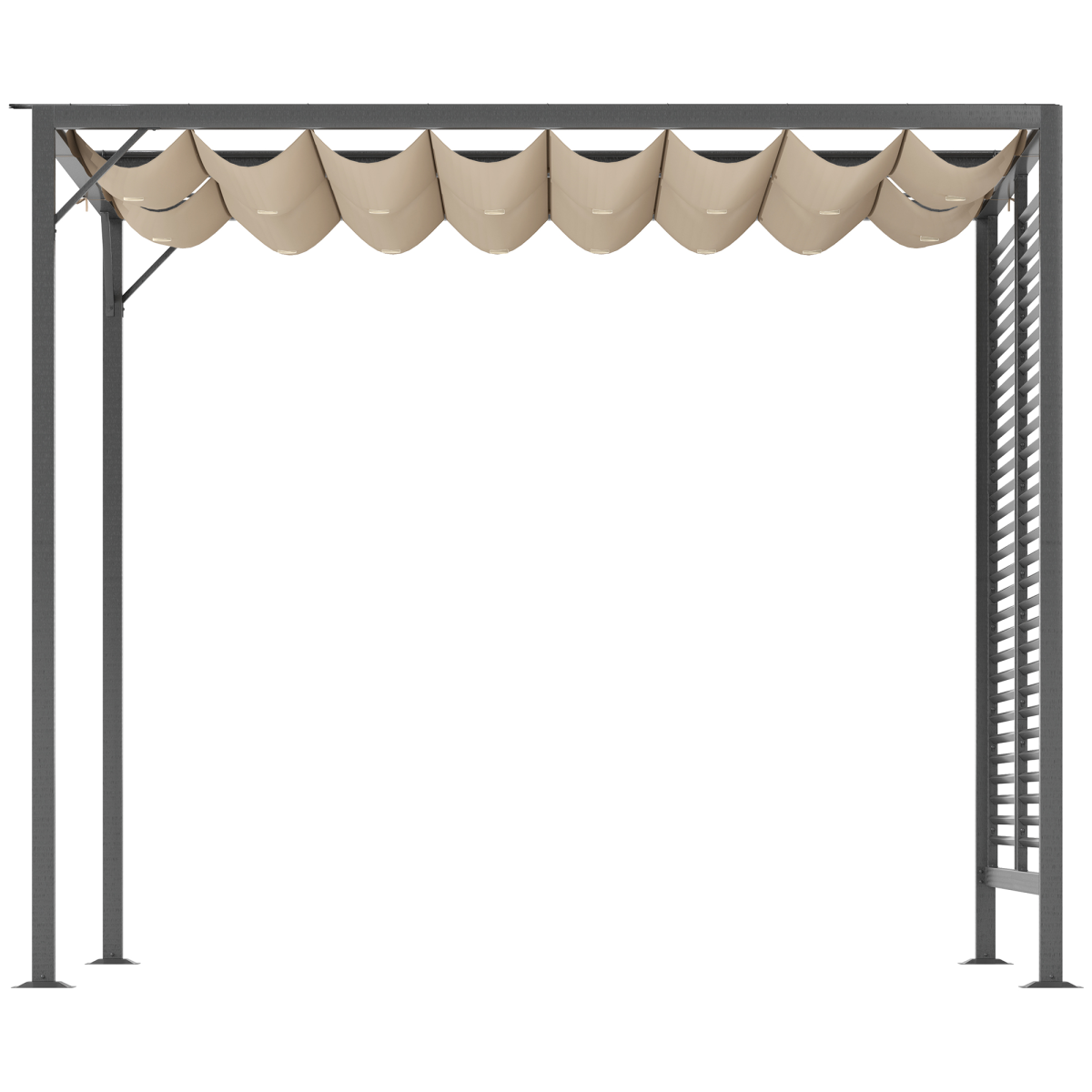 Metal Pergola Patio Sun Shelter Grape Tent Retractable Canopy UV Cut