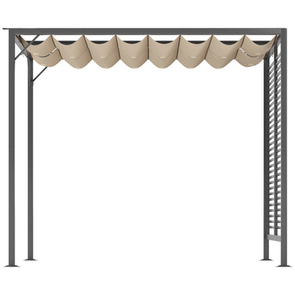 Metal Pergola Patio Sun Shelter Grape Tent Retractable Canopy UV Cut
