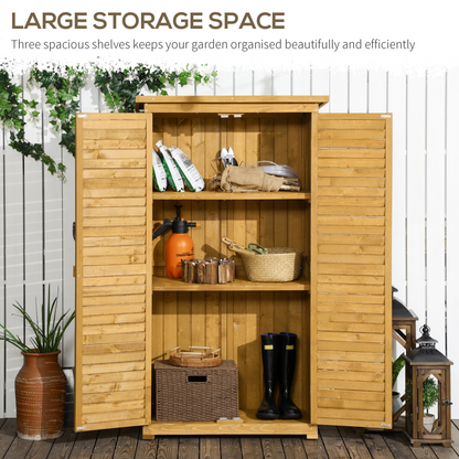 3 x 1.5ft Wooden Garden Storage Shed Tool Cabinet with 3 Tier Shelves