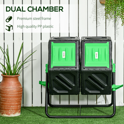 130L Dual Chamber Rotating Composter