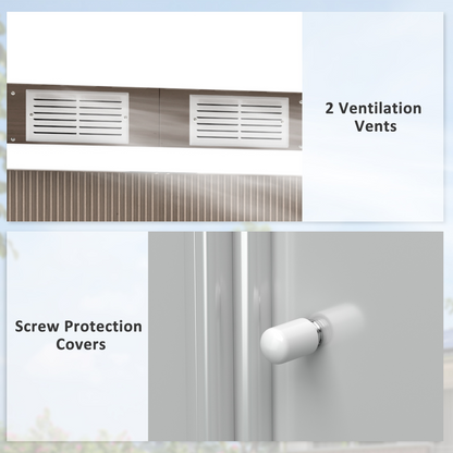 9 x 4ft Metal Garden Storage Shed Light Grey Wood Grain