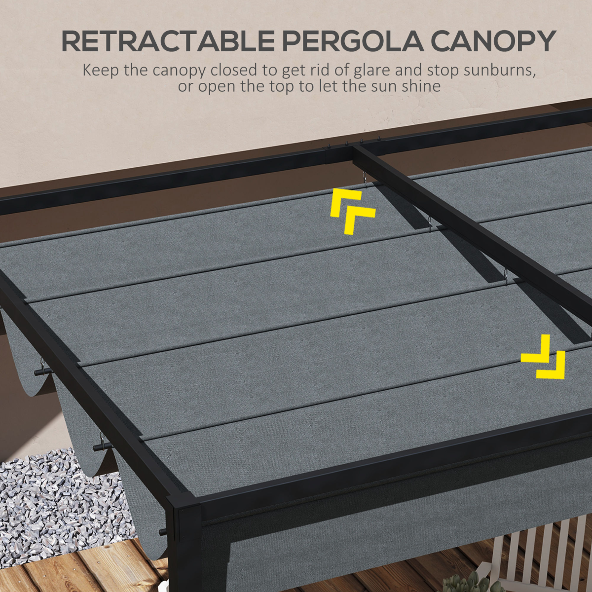 Pergola Sun Shade Cover Roof Replacement for 3 x 2.15m Pergola, Grey