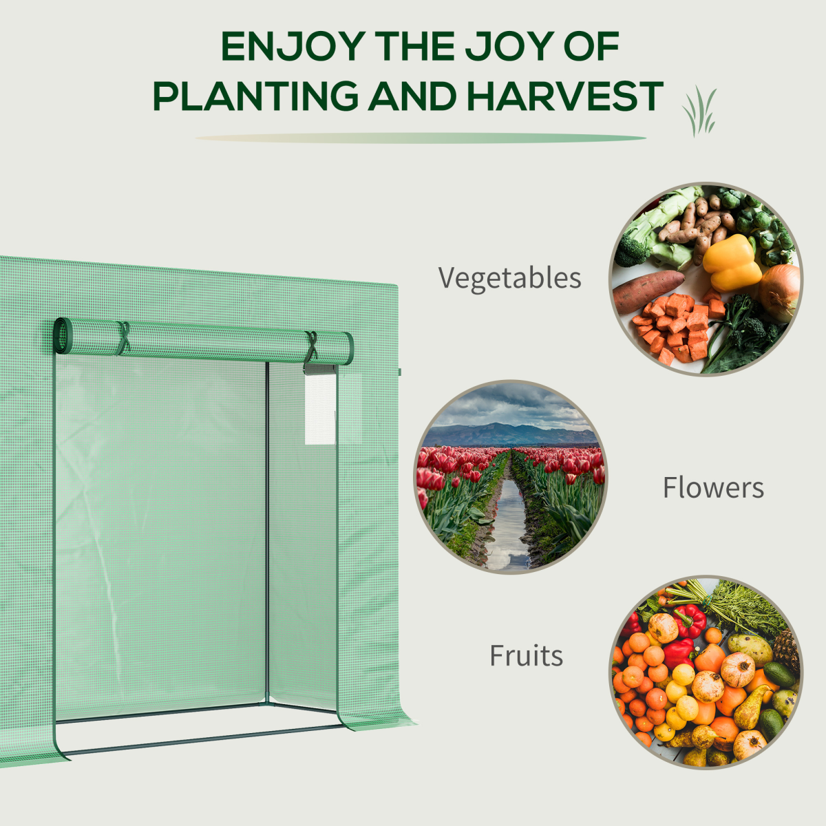 Garden Greenhouse Plant Cover, Windows & Zipper