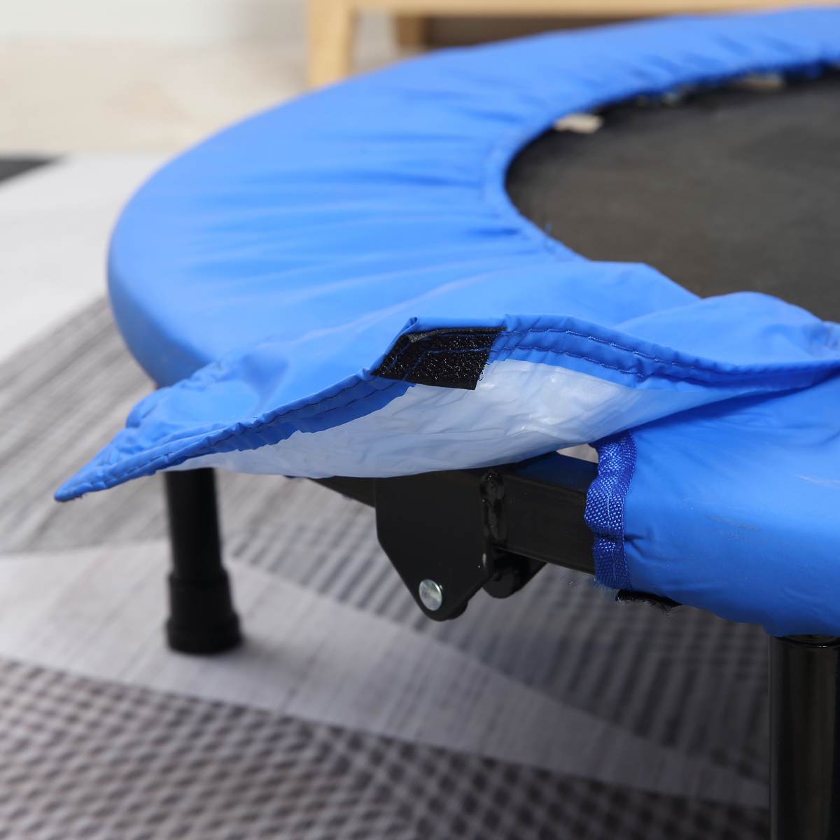 Foldable Mini Fitness Trampoline Exercise Rebounder Jumper, Blue