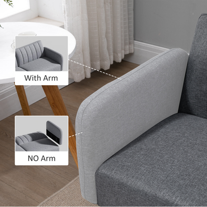 Two Seater Sofa Bed w/ Adjustable Backrest for Living Room, Guest Room