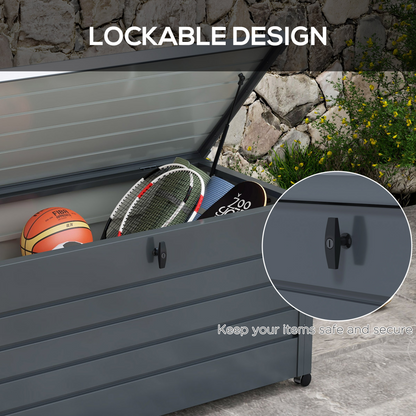331L Outdoor Storage Box Waterproof with Wheels and Lock