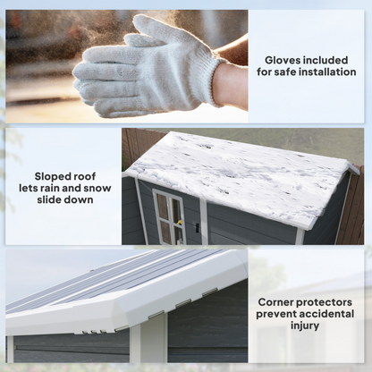 6 x 4ft Plastic Garden Storage Shed Grey