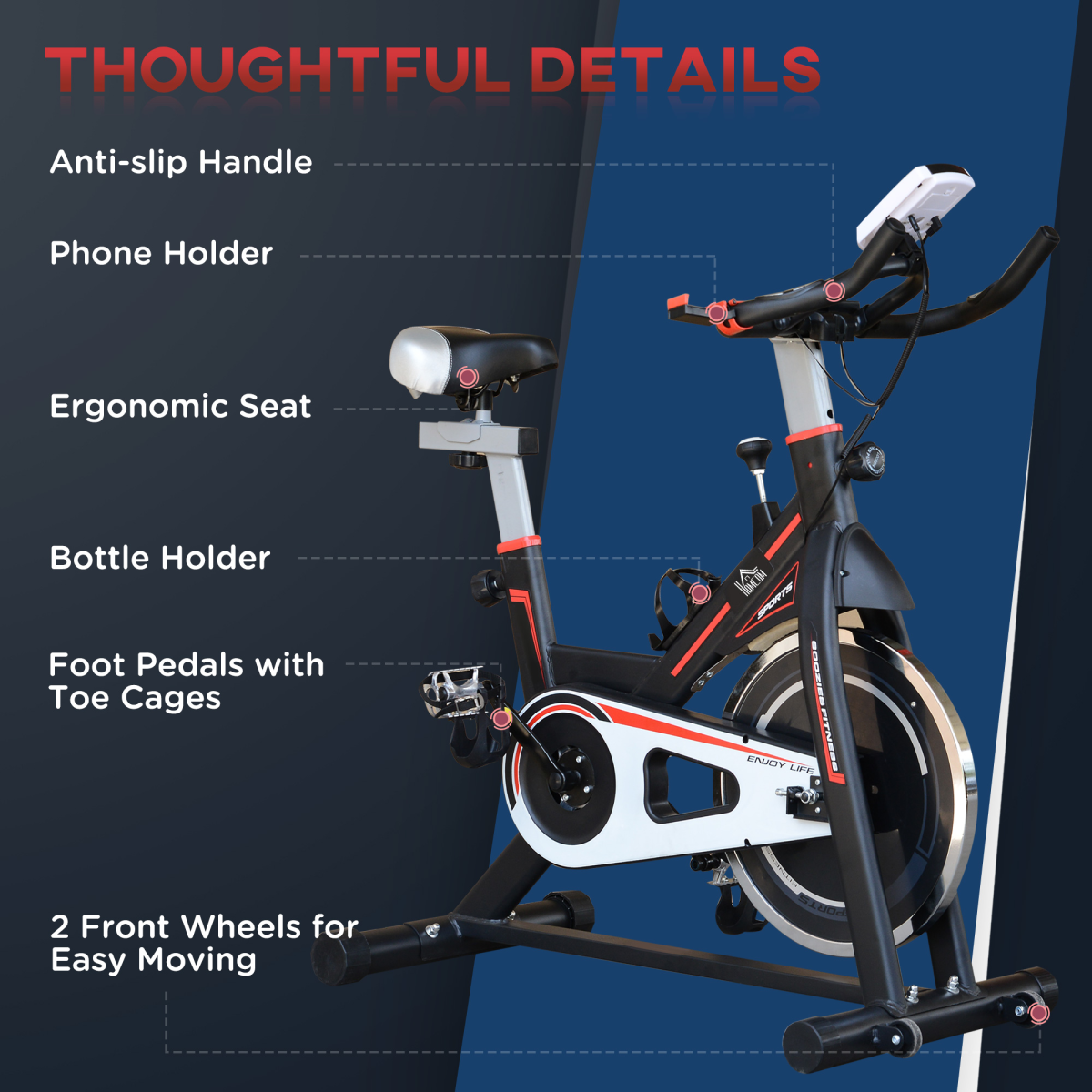 Flywheel Exercise Racing Bicycle Cardio Adjustable Resistance LCD 8kg