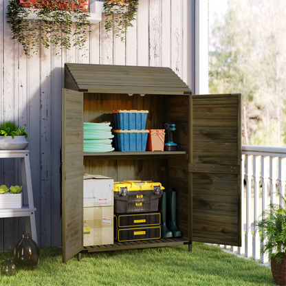 3.5 x 2ft Wooden Garden Storage Shed Green