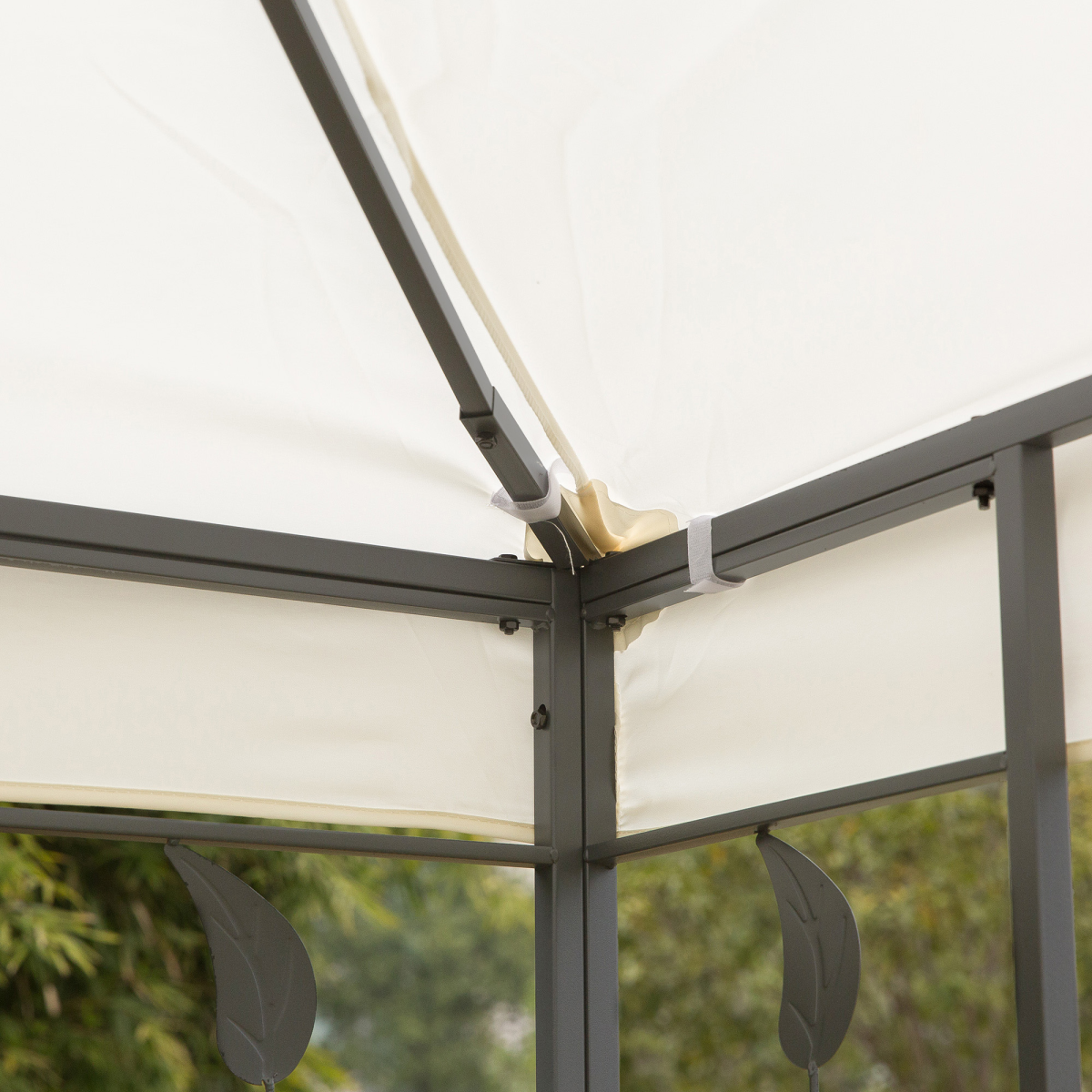 Vented Roof Metal Frame Garden Gazebo