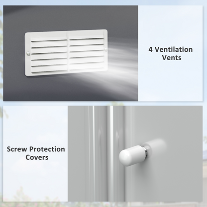 13 x 11FT Foundation Ventilation Steel Outdoor Garden Shed Grey