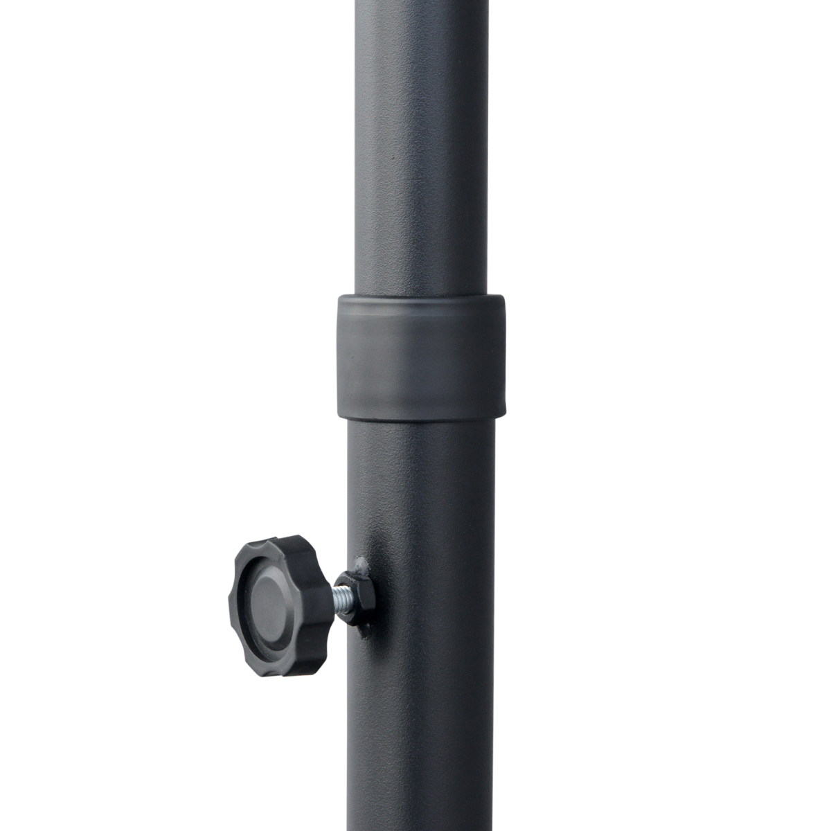 2m Half Garden Parasol Market Umbrella w/ Crank Handle, Base Dark Grey