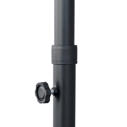 2m Half Garden Parasol Market Umbrella w/ Crank Handle, Base Dark Grey