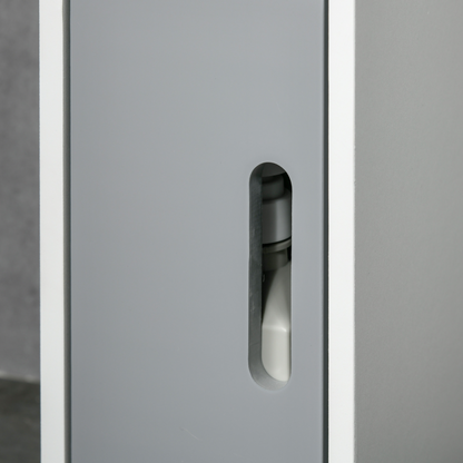 Freestanding Tall Bathroom Cabinet W/ Open Shelves 3 Cupboards, Grey