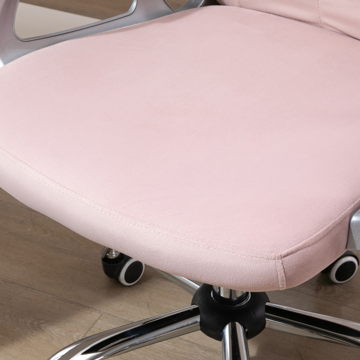 Office Chair Luxury Velour Diamond Tufted Padded Ergonomic 360 Swivel Pink