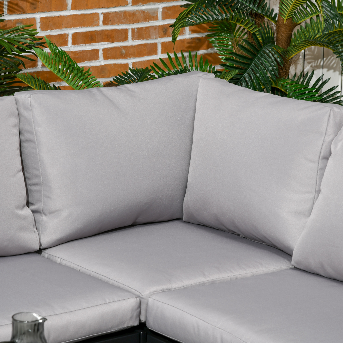 Garden Furniture Set w/ Breathable Mesh Pocket, Light Grey 4 Piece