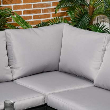 Garden Furniture Set w/ Breathable Mesh Pocket, Light Grey 4 Piece