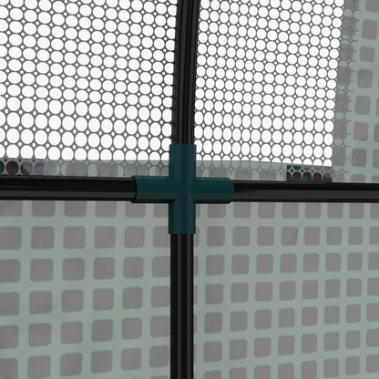 Polytunnel Greenhouse with Doors and Mesh Windows 1.8 x 1.8 x 2m